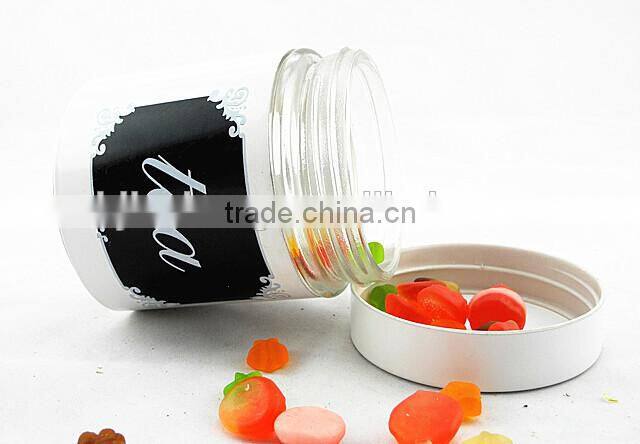 white coating glass sealed jar for candy