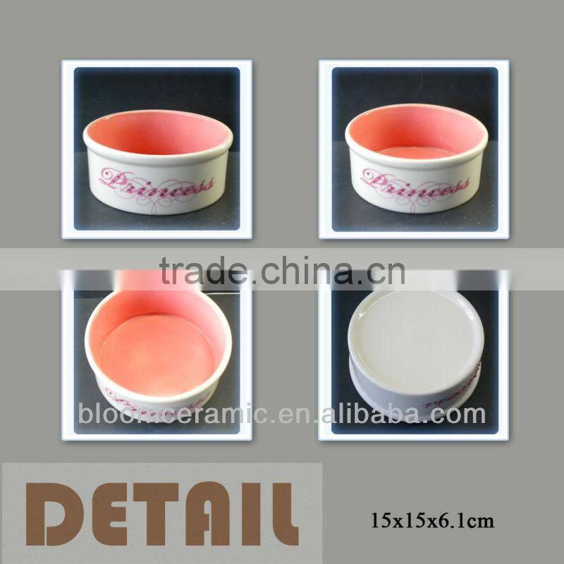 Fancy white ceramic designer dog bowls