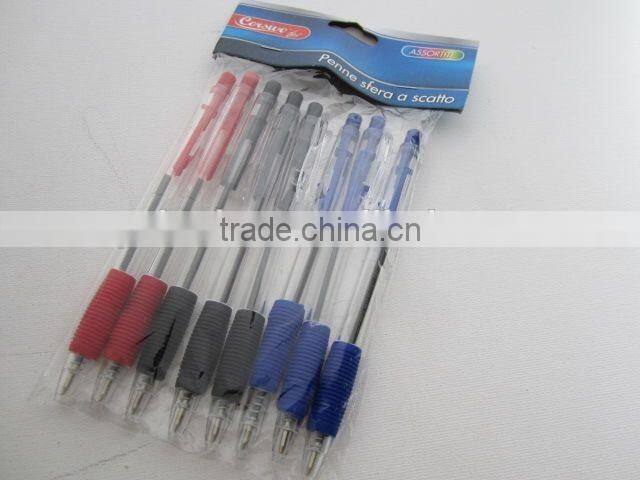 8PC 3 colors ball pen hot sale transparent ball-point pen