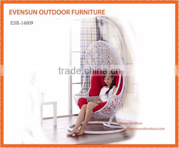 Charles Bentley Patio Outdoor Grey Rattan Hanging Swing Chair With Cushion