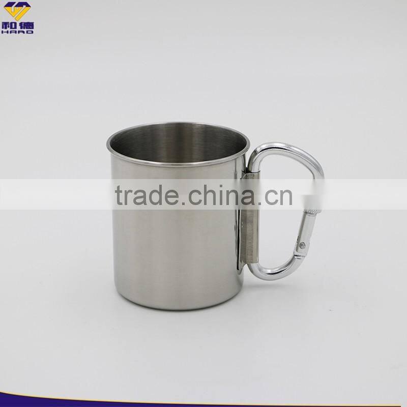 Double wall stainless steel carabiner mug