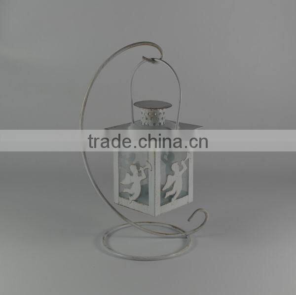 Metal mini christmas lantern with metal stand