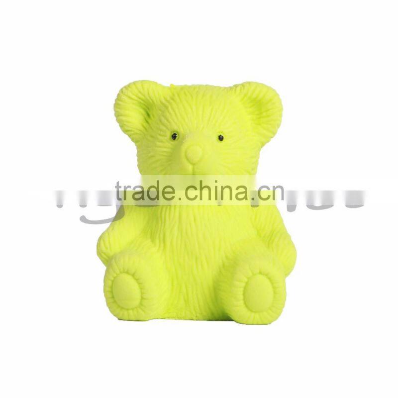 Environmental TPR Novelty Custom Bear Eraser With Bag Pencil Sharpener