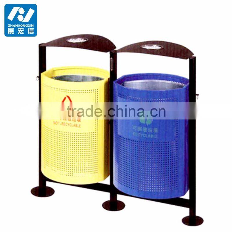 Outdoor metal waste container dustbin garbage trash bin