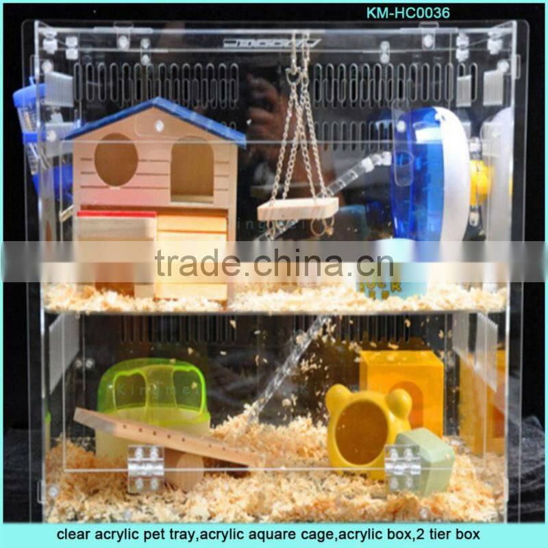 Large capacity and comfort clear acrylic hamster container