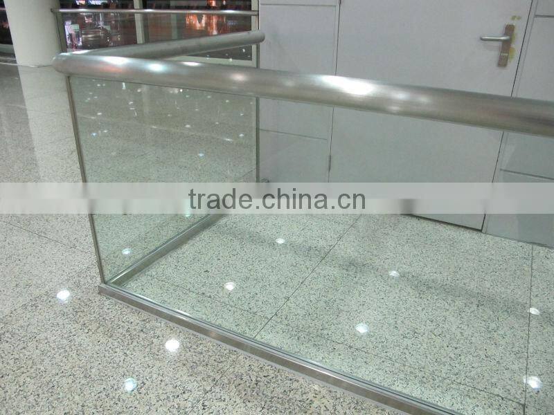 Glass Railing With Slot Channep Pipe And Tempered Glass Panels
