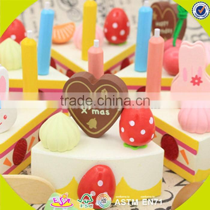 wholesale baby wooden cutting cake toy, elegant style kids wooden cutting cake toy, colorful wooden cutting cake toy W10B103