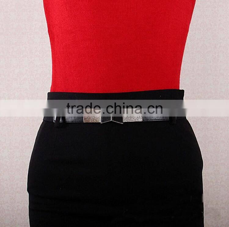 Wholesale bowknot buckle women lady PU waist belt