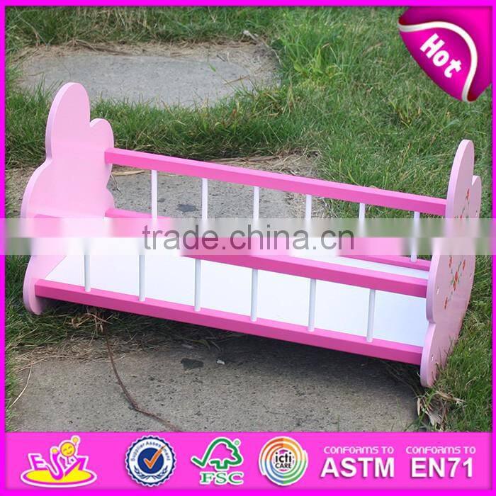 Natural handmade wooden baby doll bed for sale WJ278012A