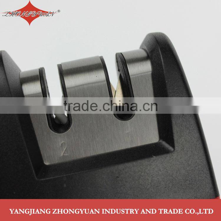 Two sharpening modes knife sharpener with long safety ABS handle