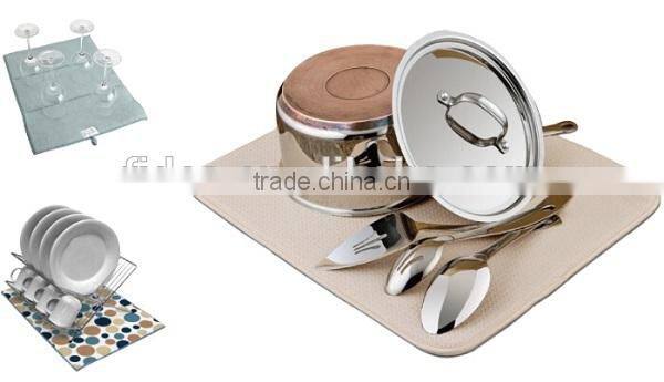 Home kitchen table dish drainer microfiber drying mat