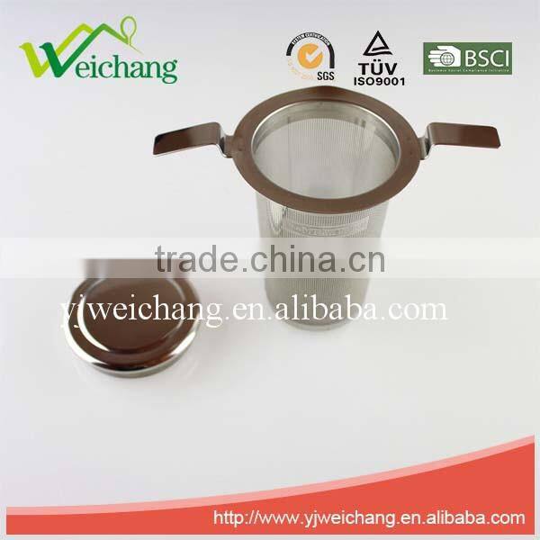 WCJ449 Tea Strainer Steeper Infuser Brew-in-mug Extra-fine Mesh with Lid Best for Infusing and Steeping Loose Leaf Teas Herbs S