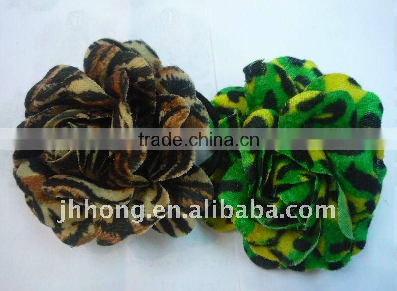 3.5" leopard rose flower hair flower
