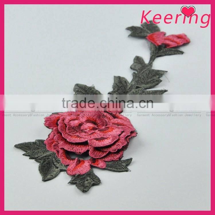 3D embroidery patch flower embroidery custom design for clothing WEF-007