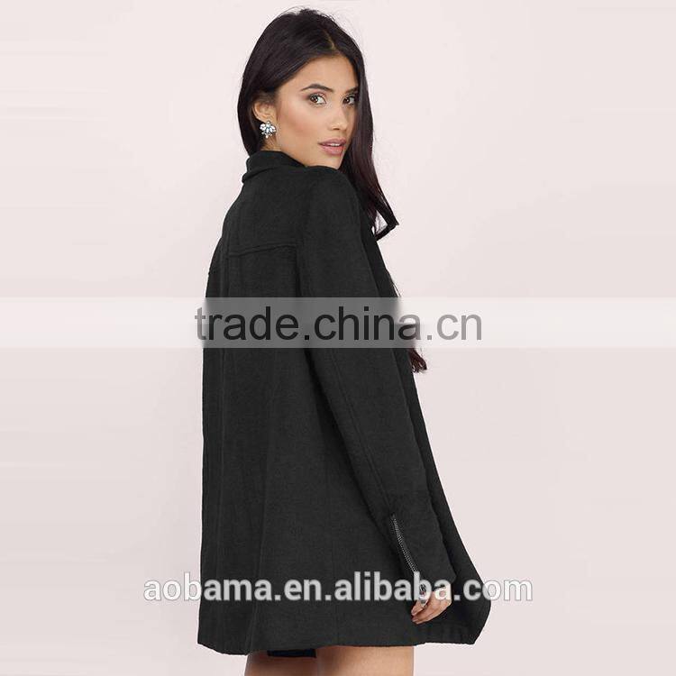 new sale design Style black wool jacket high quality style winter woman coat