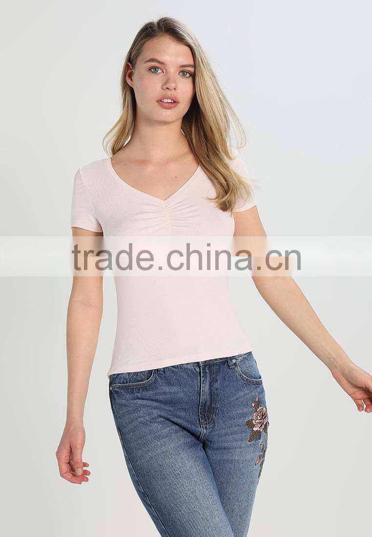 MGOO 100% Cotton Solid Color V Neck Tank Top Women Fitness Plain Tank Tops With Chest Drape Design