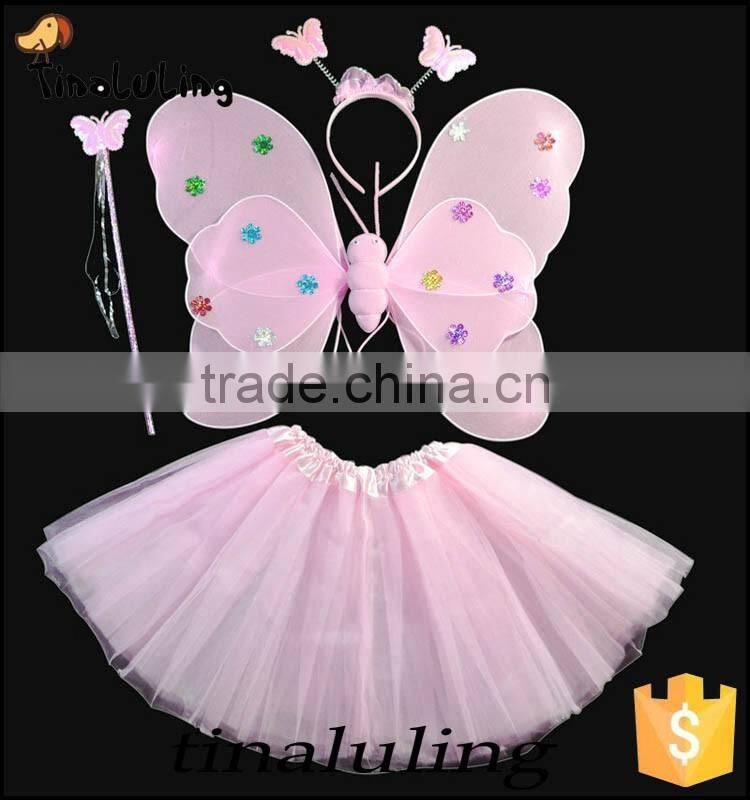 girls fancy dress angel wings with tutus party wears new products