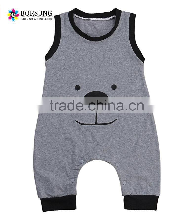 Newborn Baby Clothes Custom Cotton sleeveless smocked Baby Romper cute kids clothing