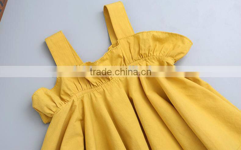2017 new design shirts casual girl wide shoulder strap top clothes ruffle clothes summer dresses