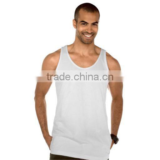 Blank white gym tanktops for mens plain cotton male gym tanktops