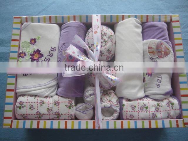 Summer 100% Polyester Lovely Style 8 Pcs New Born Baby Clothes Set Baby Clothing Gift Sets