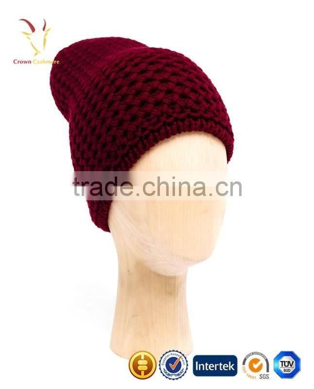 7GG Thick Wool Knit Lady Beanie Hat