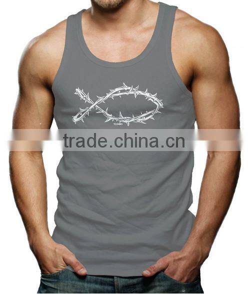 Alibaba china printing cotton custom gym wholesale mens running stringer singlet