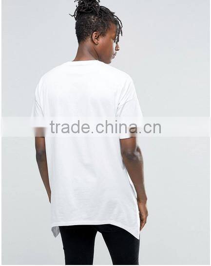 2016new fashion mens t shirt Irregular cutting t shirt blank tee