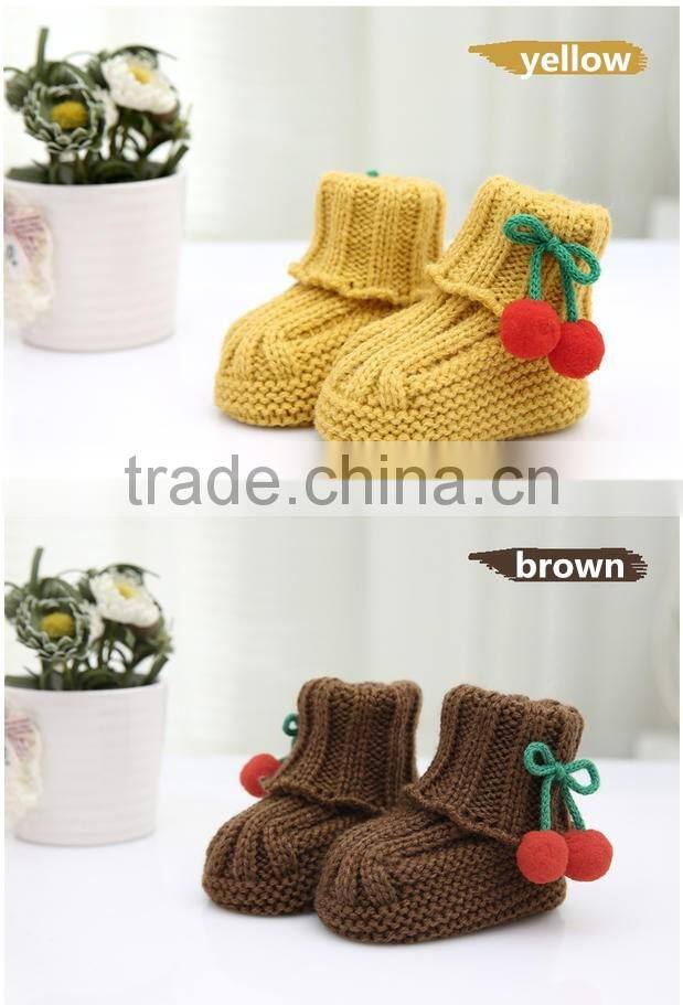 Baby infant girls cute crochet knitted crib shoes