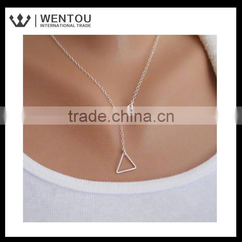 Wholesale Simple design Geometric triangulation short necklace