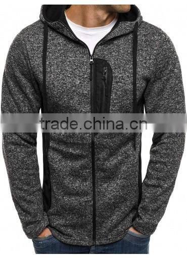 Men's zipper-up luxury wholesale Hoodies with patch