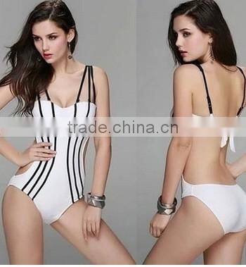 2016 New Siamese swimsuit thin stripes bikini