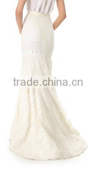 2016 newest skirt elegant lace fishtail ladies maxi skirt OEM