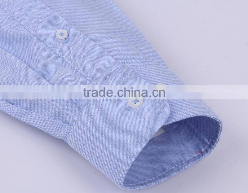 2017 new blue oxford men's long sleeve casual shirt wholesale