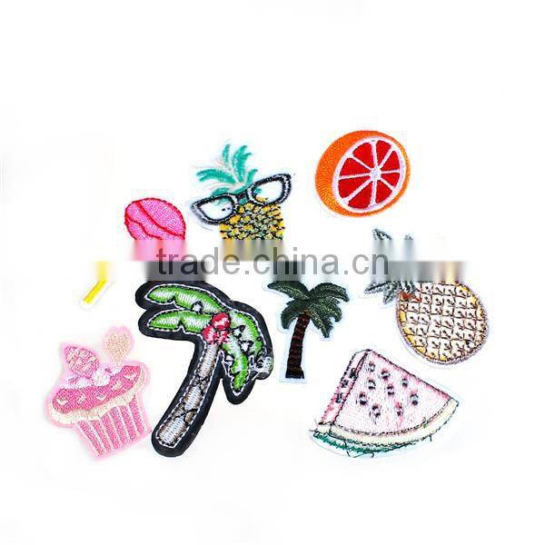 Fabric Iron On Patches At Random Coconut Tree Food Clothing Brand Patch