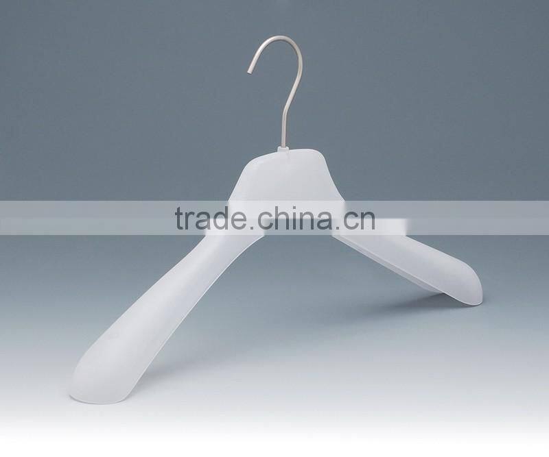 Semi-clear luxury white large plastic hanger