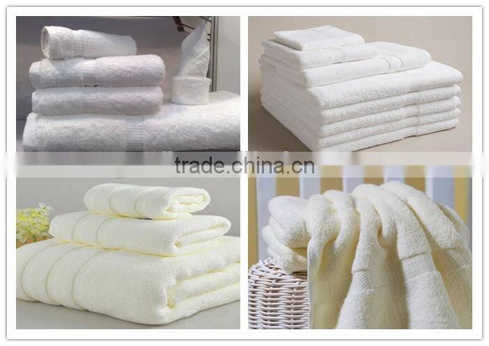 100% cotton luxury 5 star hotel white towels for bath