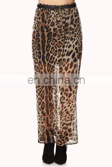 wholesale long skirt latest skirt design pictures leopard printing new fashion lady maxi skirt