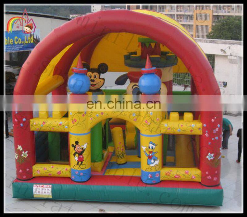 Attractive inflatable fun city, big inflatable bouncy games, inflatable combo slid fun land city