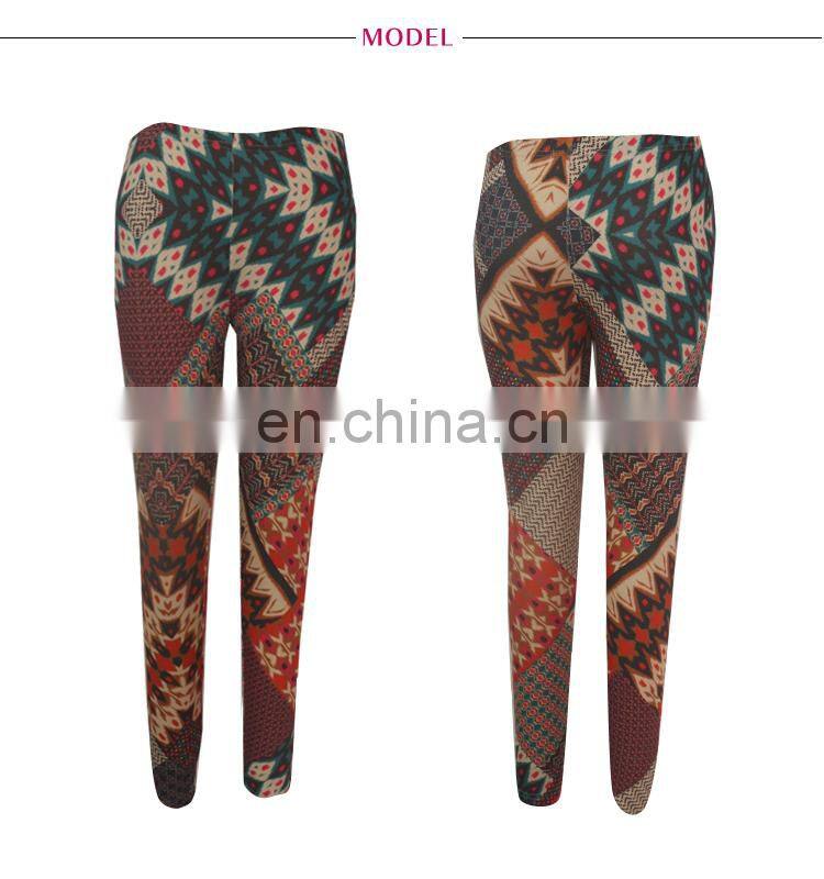 Women Patch Printing Pants Pattern Legging Sports Pants