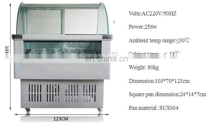2018 Pastry display showcase /Ice cream cart/Ice cream deep display freezer