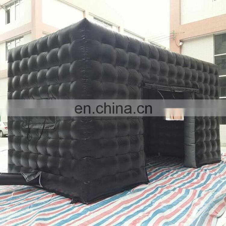 Commercial Black Portable Inflatable Tube Kiosk Blow up Booth Inflatable Cube Party Tent