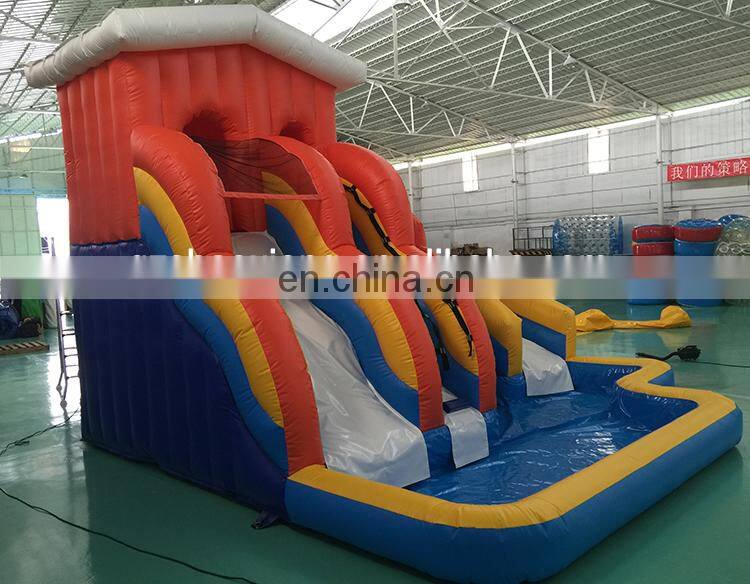 Outdoor children inflatable castle bouncer water slide combo with pool