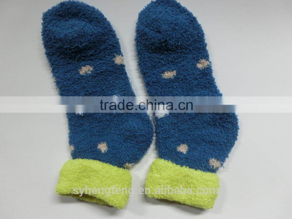 Winter long printed cotton velvet room socks