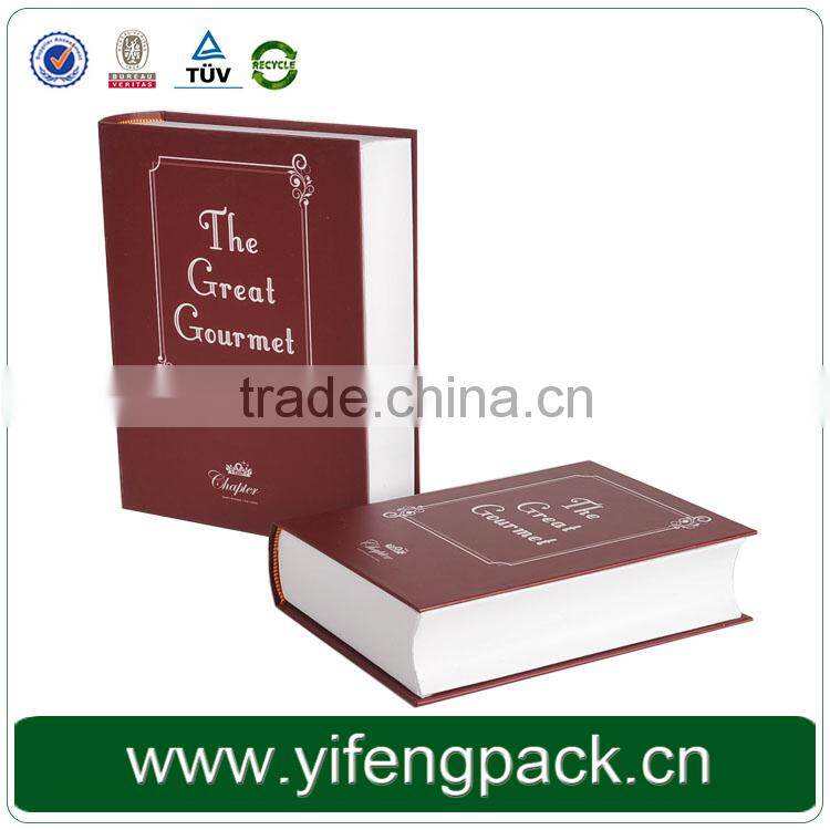 Magnetic closure cardboard book shaped decorative book boxes