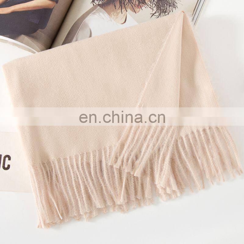 Autumn and winter new solid color cashmere scarf women thickened warm bib shawl gift scarf