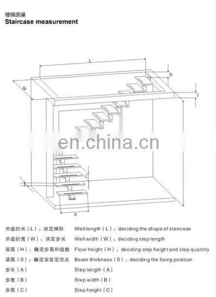 Low cost floating wooden step with light curved staircase