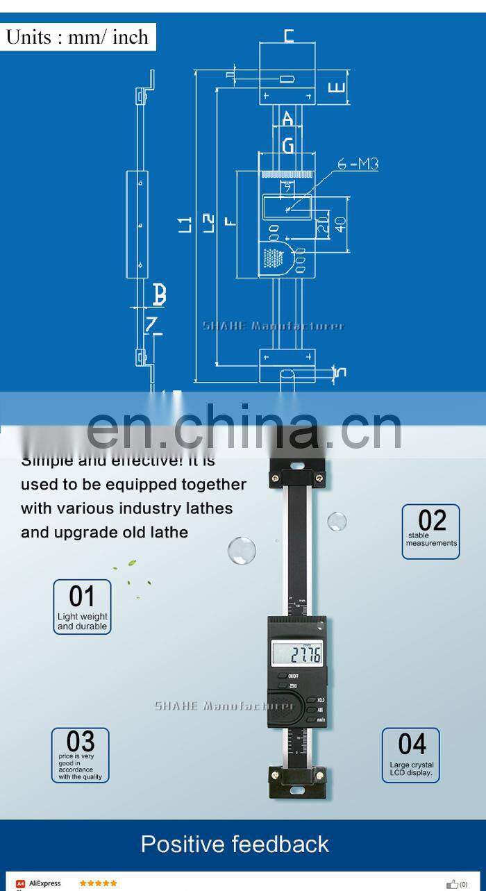 0-100mm/4'' high quality vertical digital linear scale with Digital Readout DRO Display electronic linear scale