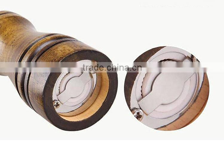 Wood Pepper Mill with Strong Ceramic Grinder 8"