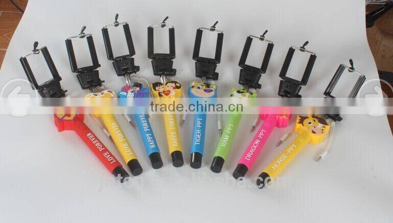 Shenzhen Manufacturer for Wholesale cartoon wired selfie stick monopod QC24